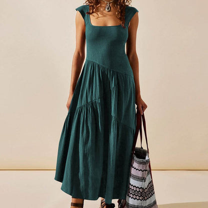 U-neck backless strapless long dress - Price Value Store