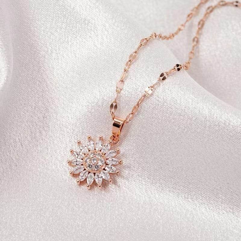 Light luxury rotatable sunflower necklace - Price Value Store