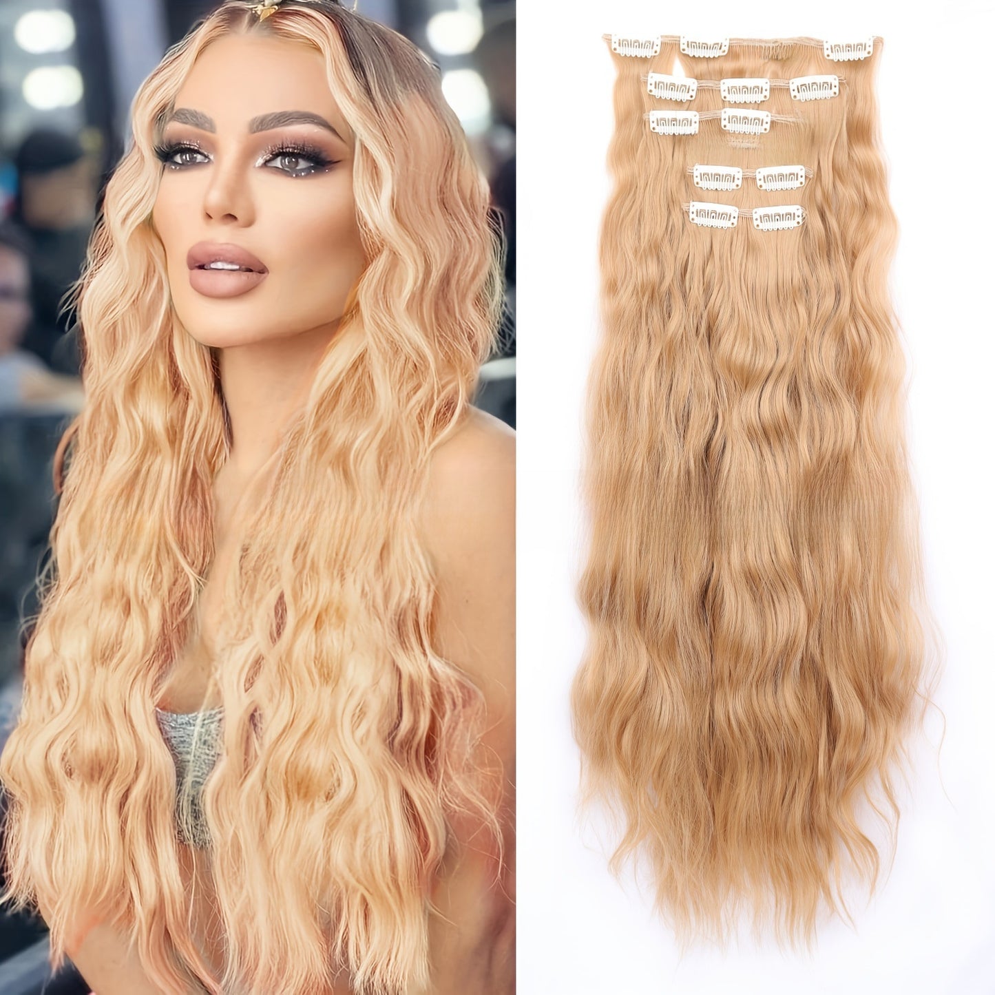 Small roll clip hair extension wig