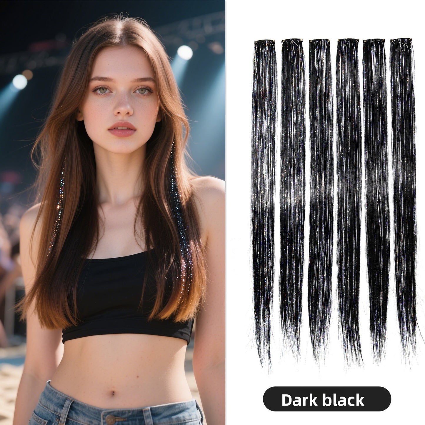 Laser-hung ear-dyed wig pieces