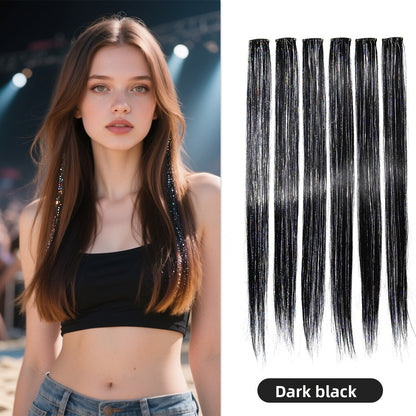 Laser-hung ear-dyed wig pieces