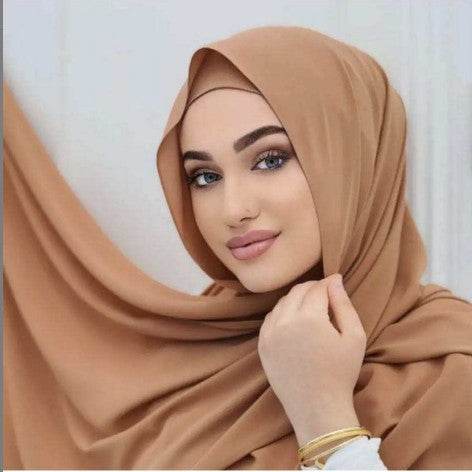 Modal Elastic Bucket Cap with Pearl Chiffon Scarf Set - Price Value Store