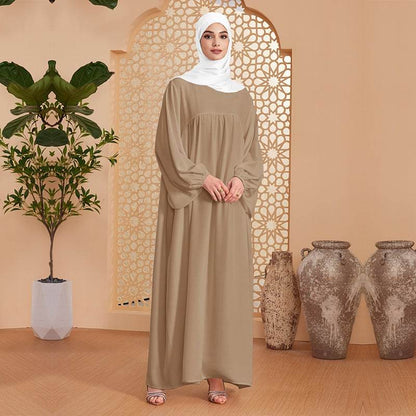 Abaya Robe Women's Long Dress Middle East Turkey Solid Color Simple Loose dress - Price Value Store