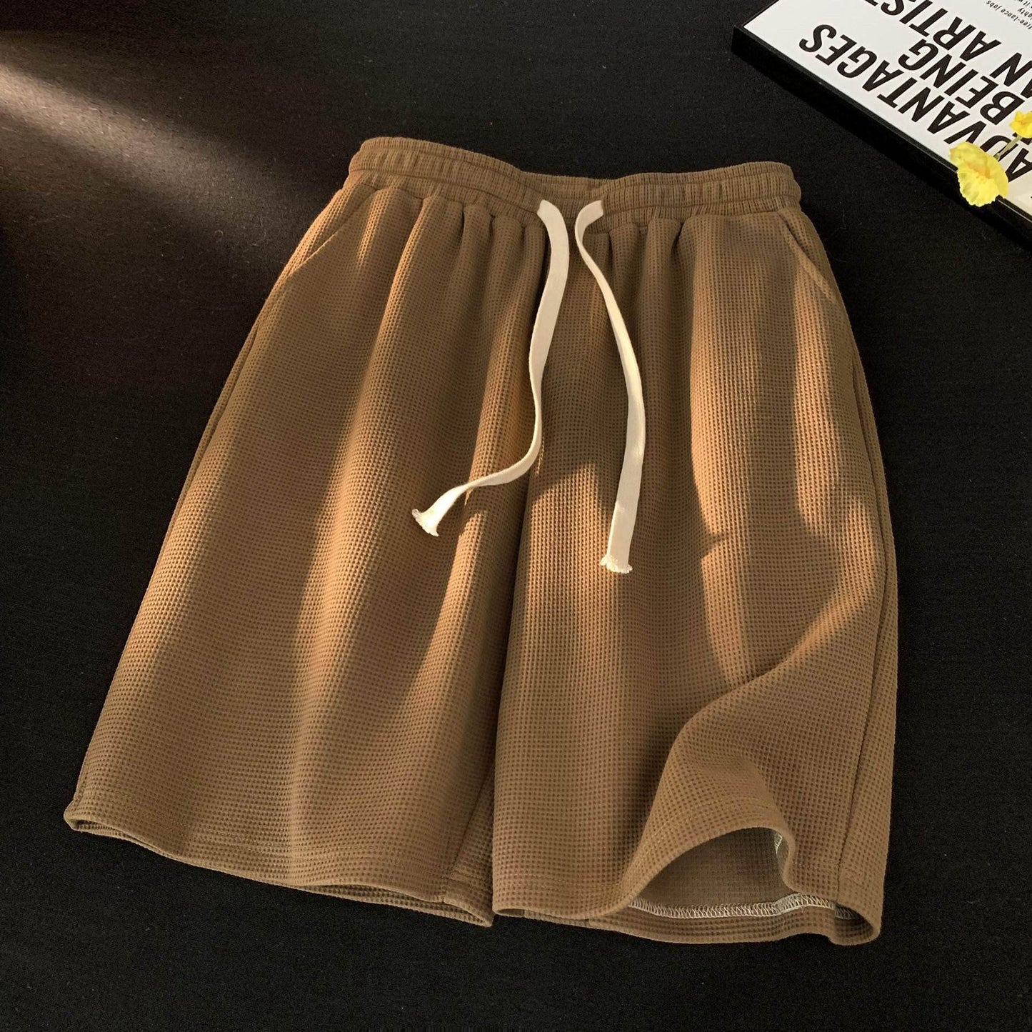 Thin five-inch waffle shorts - Price Value Store