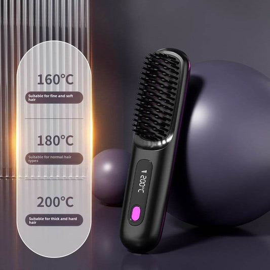 LCD display ceramic straight hair comb - Price Value Store