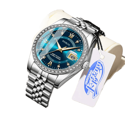 2025 New Roman Numerals Diamond Calendar Steel Band Watch Luminous Waterproof High Color Value Watch Cross-border Hot Sale - Price Value Store