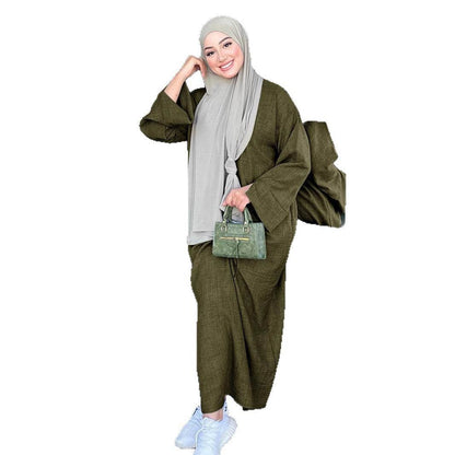 Solid-colored casual dress gown - Price Value Store