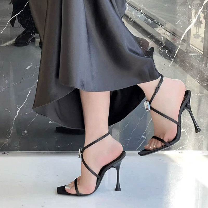square head high heel women - Price Value Store