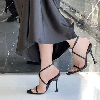 square head high heel women - Price Value Store