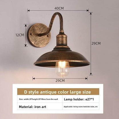 American style loft Industrial Wind bedside wall lamp Villa courtyard outdoor wall lamp restaurant bar decorative lighting fixtures - Price Value Store