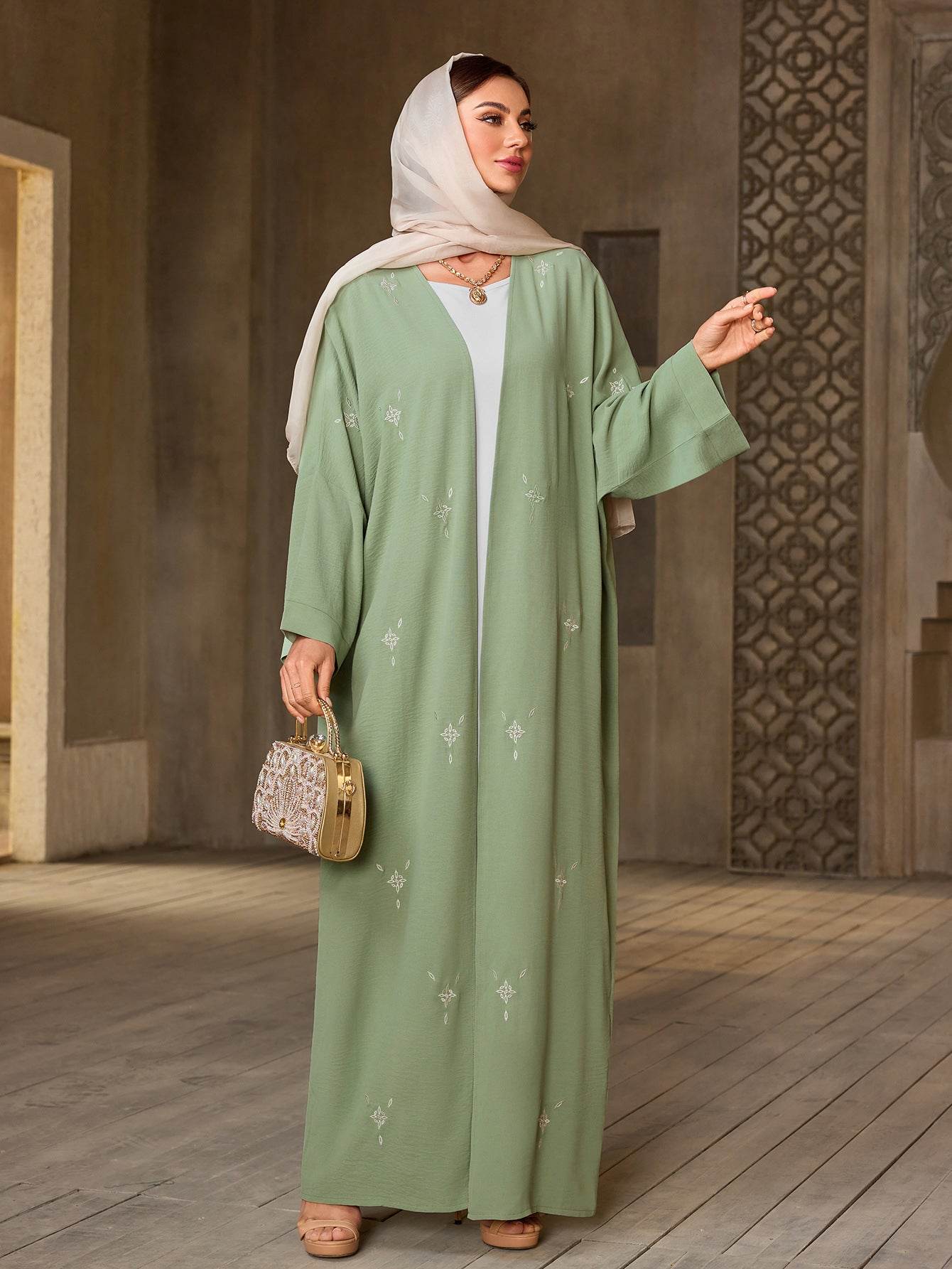 Elegant Embroidered Women's Long Robe - Price Value Store