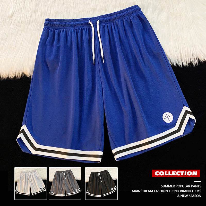 Summer Outer Wear Basketball Sports Shorts Men's Thin Casual Quick-drying Ice Silk Pants Loose All-match Five-point Pants Men's - Price Value Store