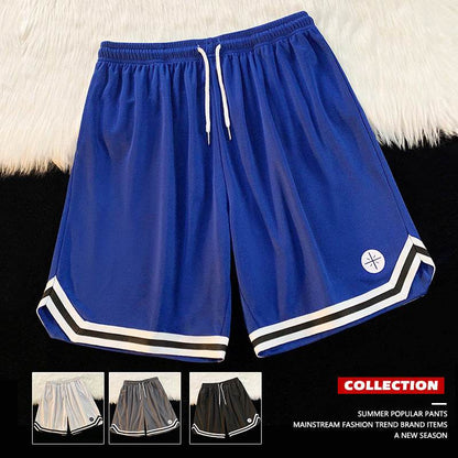 Summer Outer Wear Basketball Sports Shorts Men's Thin Casual Quick-drying Ice Silk Pants Loose All-match Five-point Pants Men's - Price Value Store