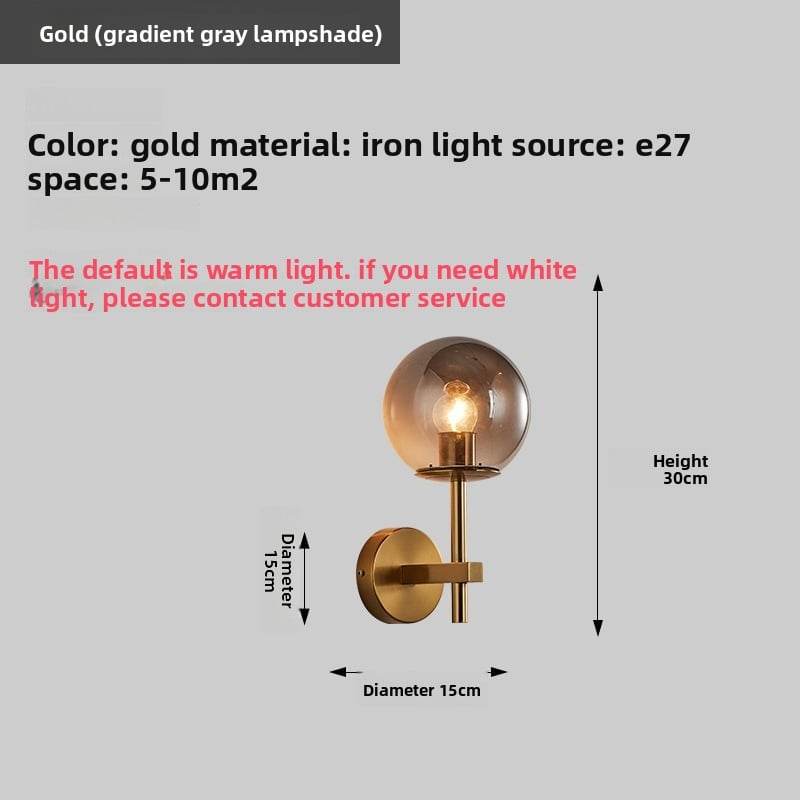 Light Luxury Living Room Electroplated Bedroom Bedside Wall Lamp Modern Creative Sofa Iron Decorative Pendant Background Wall Wall Lamp - Price Value Store