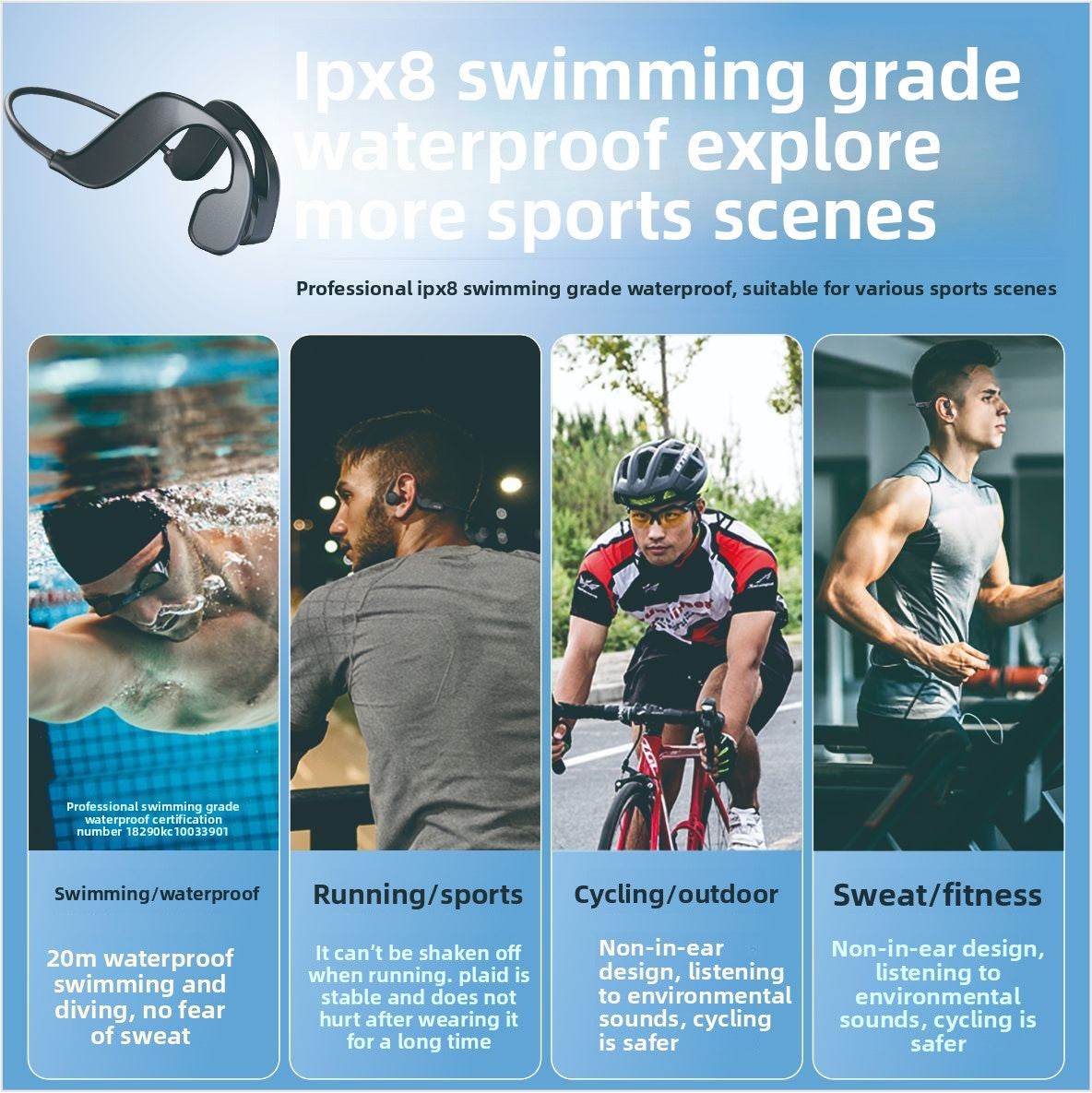 Headphone bone-conduction Bluetooth wireless - Price Value Store