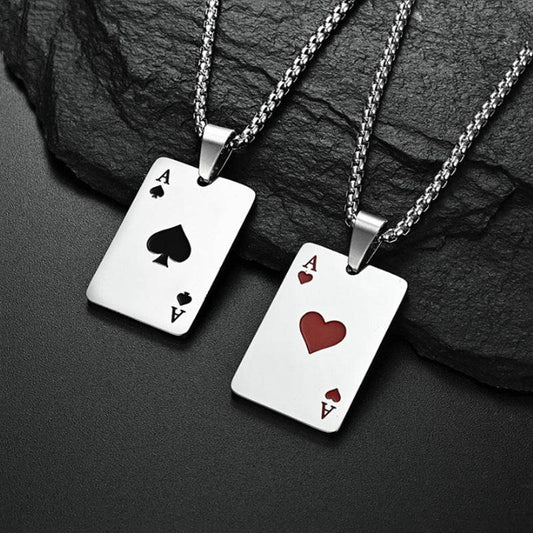 Trendy Geometric Spade Necklace - Hip Hop Titanium Steel Pendant - Price Value Store