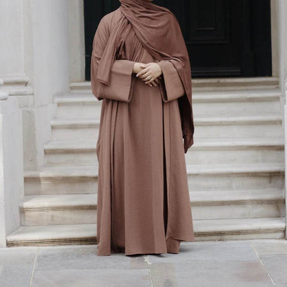 Long robe cardigan dress with two-piece inner layer - Price Value Store