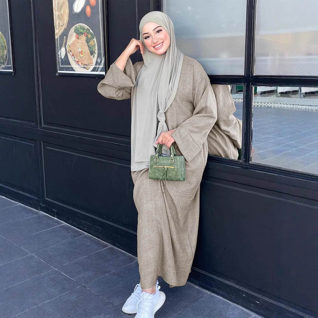 Solid-colored casual dress gown - Price Value Store