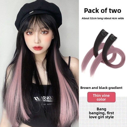 Wig female piece dyed gradient hair piece