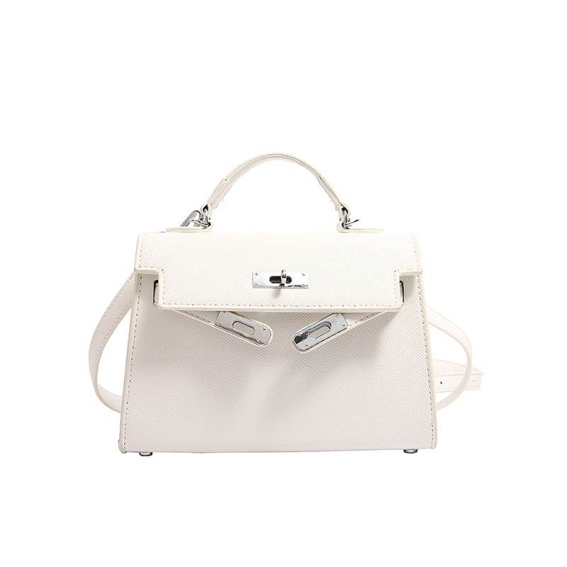 Texture Lock Portable Small Square Bag Women's 2022 New All-match Classic Shoulder Bag PU Fashion Kelly Bag - Price Value Store