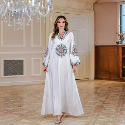 Embroidered Loose Fit Abaya Dress for Women - Price Value Store