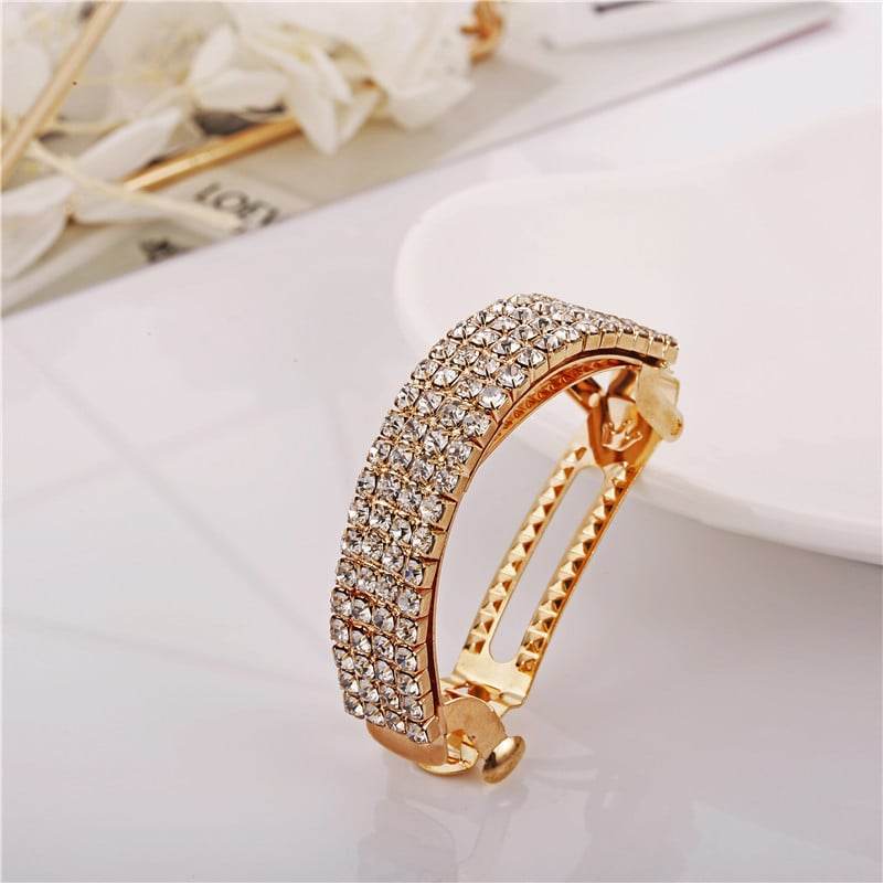 Diamond-encrusted hairpin at the back of the head for a stylish look - Price Value Store