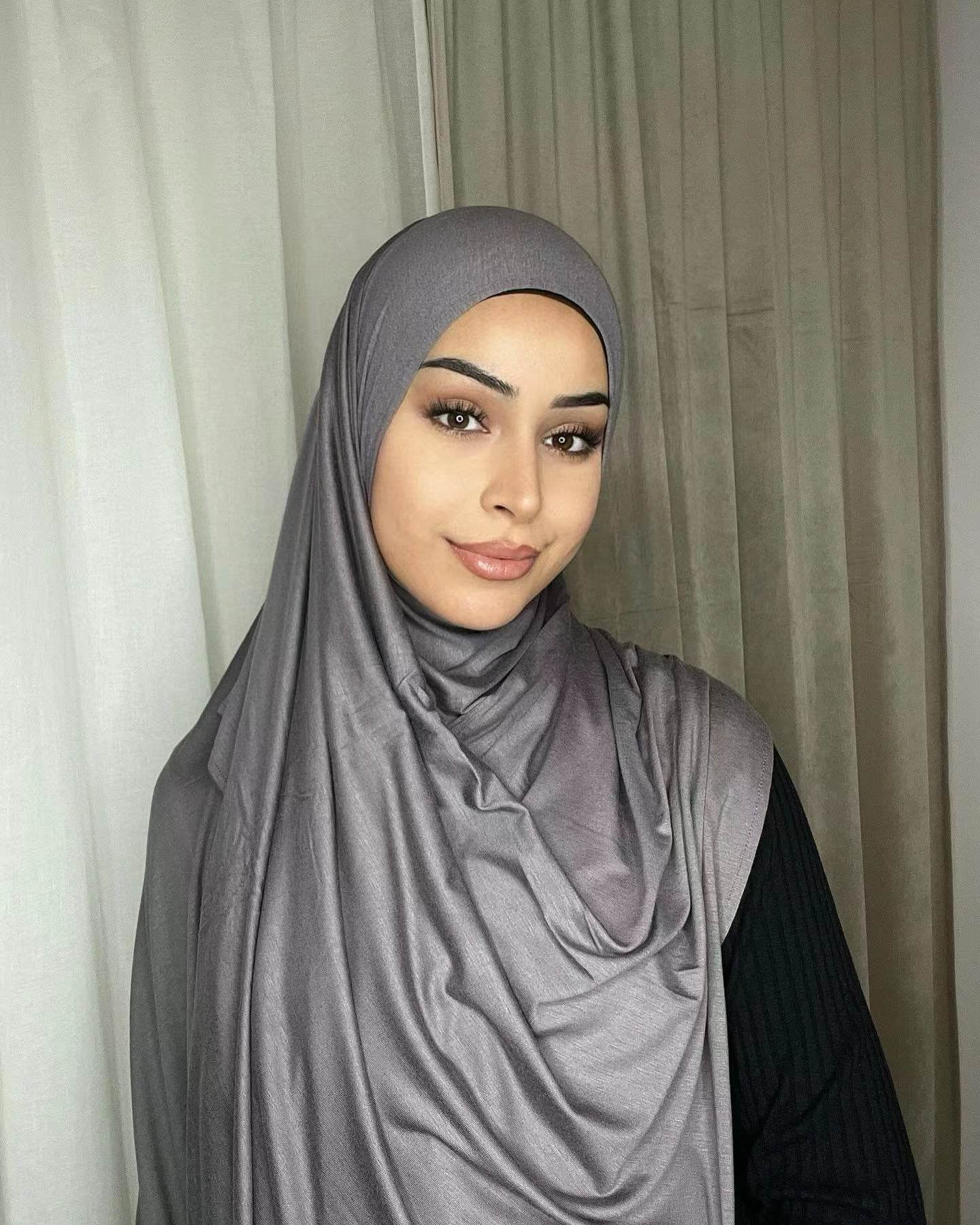 Solid-color lustrous cotton scarf for women - Price Value Store