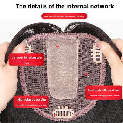One-piece wig for hair replacement on the top of the head