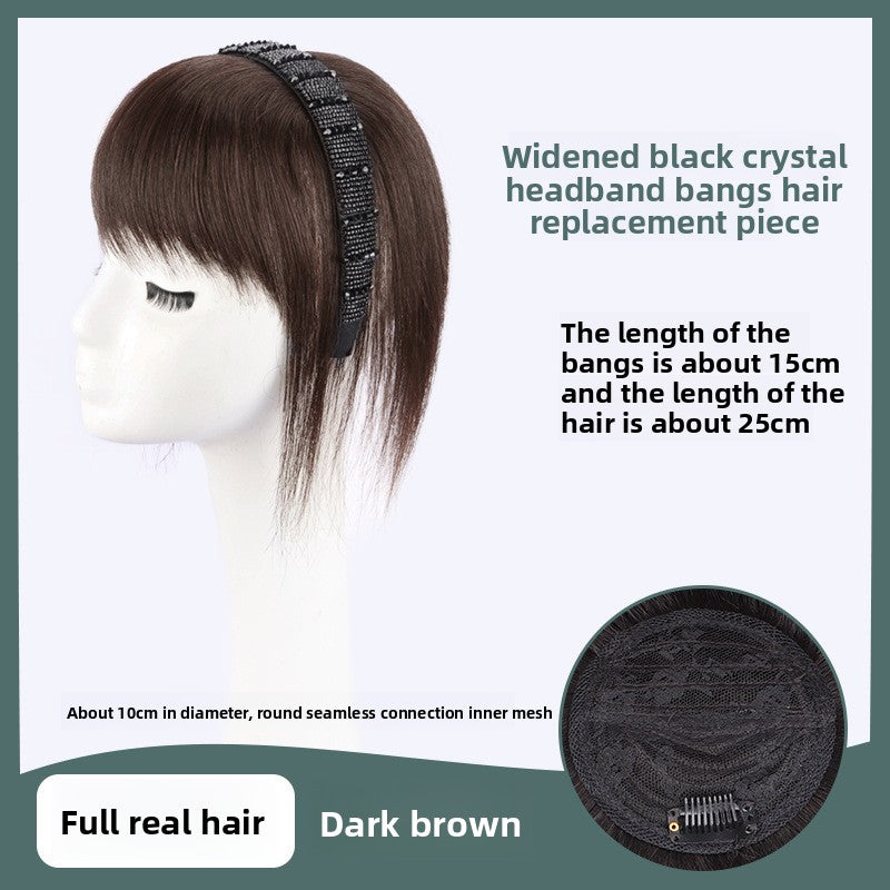 Real hair wig hair band bangs one