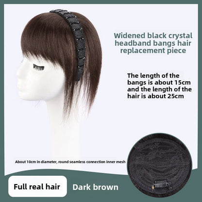 Real hair wig hair band bangs one
