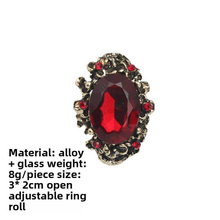 Retro Adjustable Crystal Stone Ring for Women - Vintage Geometric Jewelry - Price Value Store