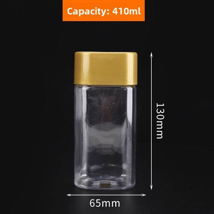 Square Transparent PET Plastic Storage Jars with Lids (300ml?700ml). - Price Value Store