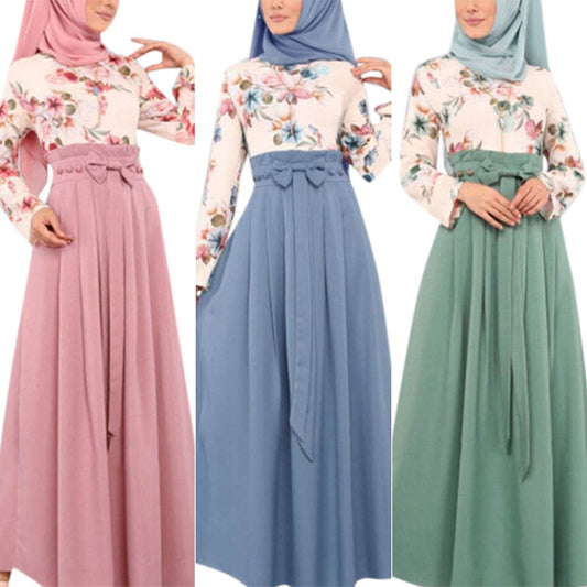 Patchwork printed long dress - Price Value Store