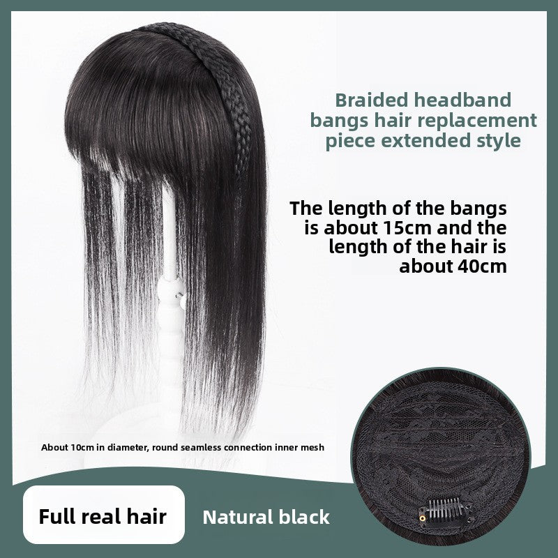 Real hair wig hair band bangs one