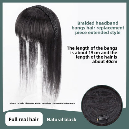 Real hair wig hair band bangs one