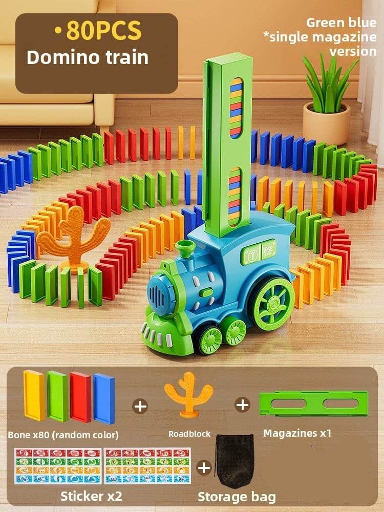 Children's automatic domino distribution train toy - Price Value Store