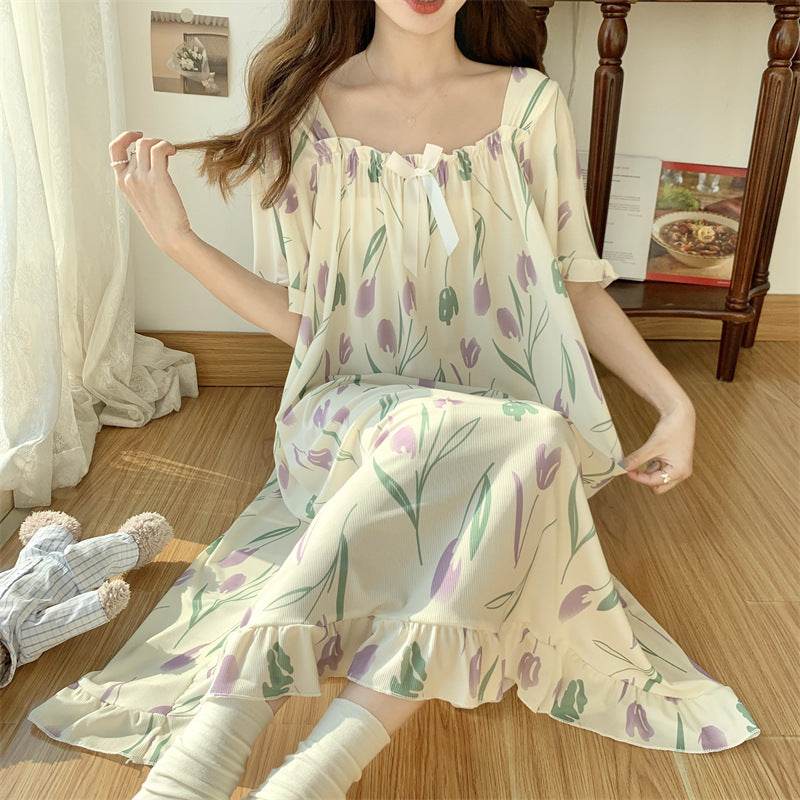 Plus-size ice silk nightgown - Price Value Store