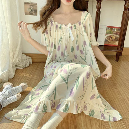 Plus-size ice silk nightgown - Price Value Store