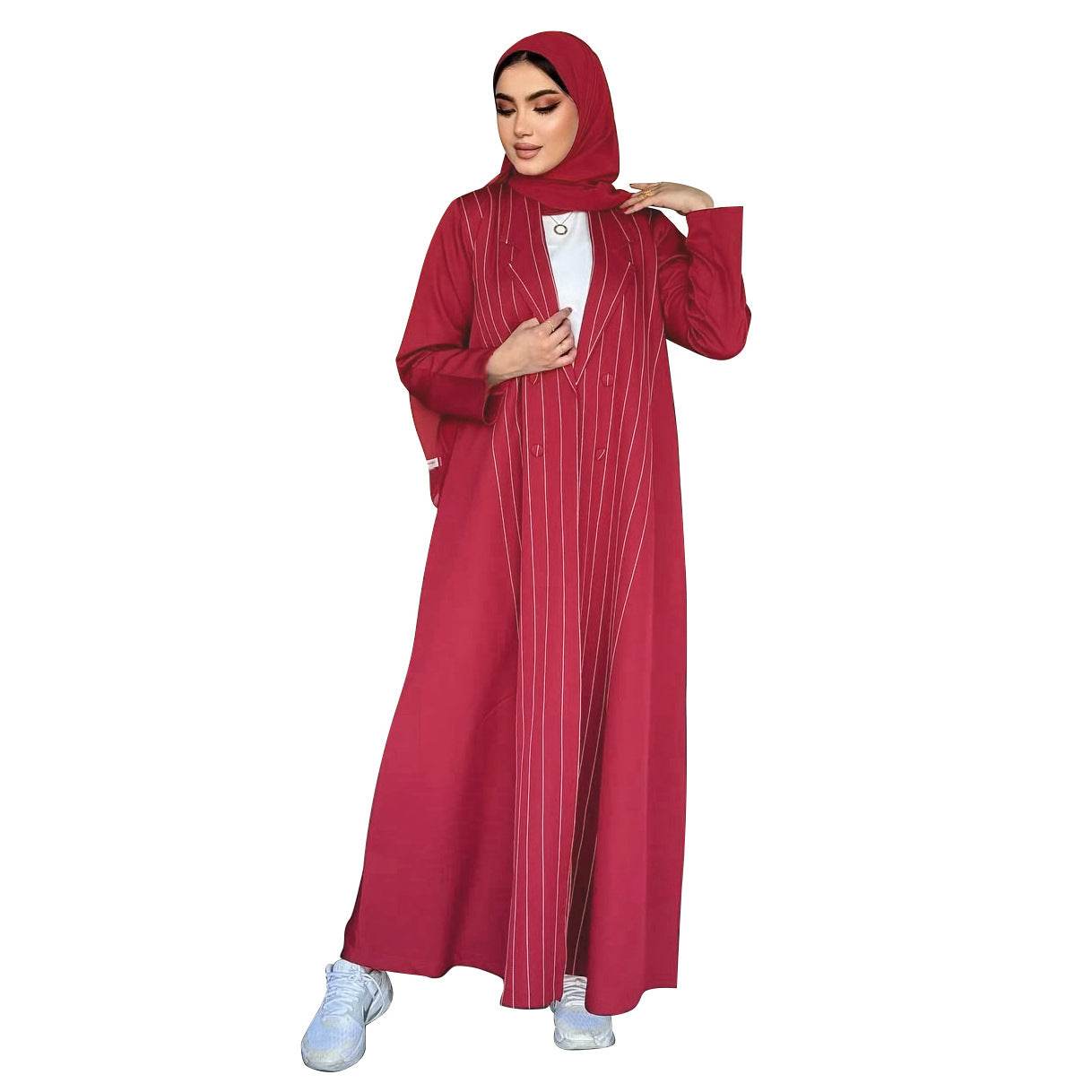 Contrasting color stripe robe - Price Value Store