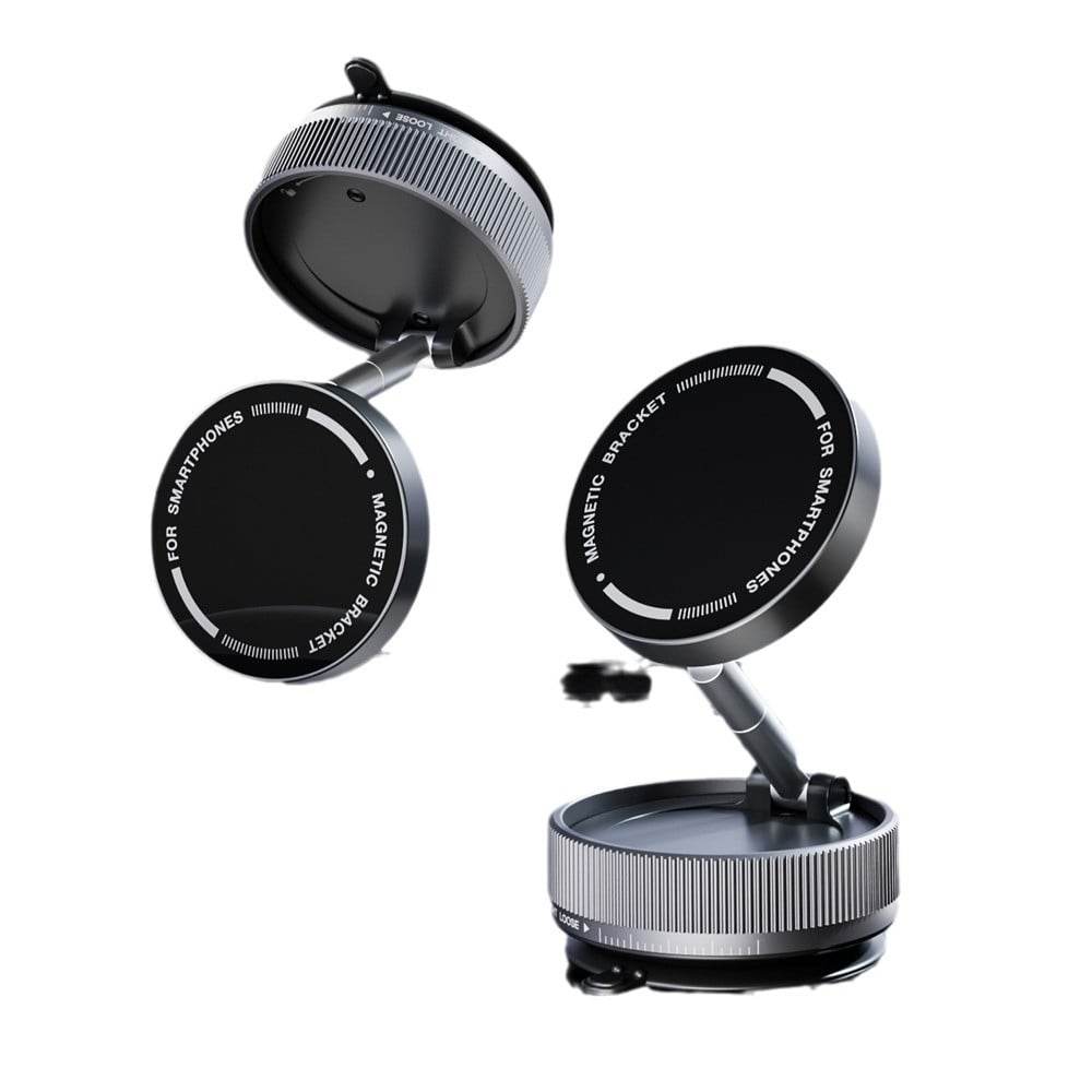 Car metal mobile phone bracket 2025 new suction cup vacuum adsorption car special navigation magnetic suction fixing bracket - Price Value Store