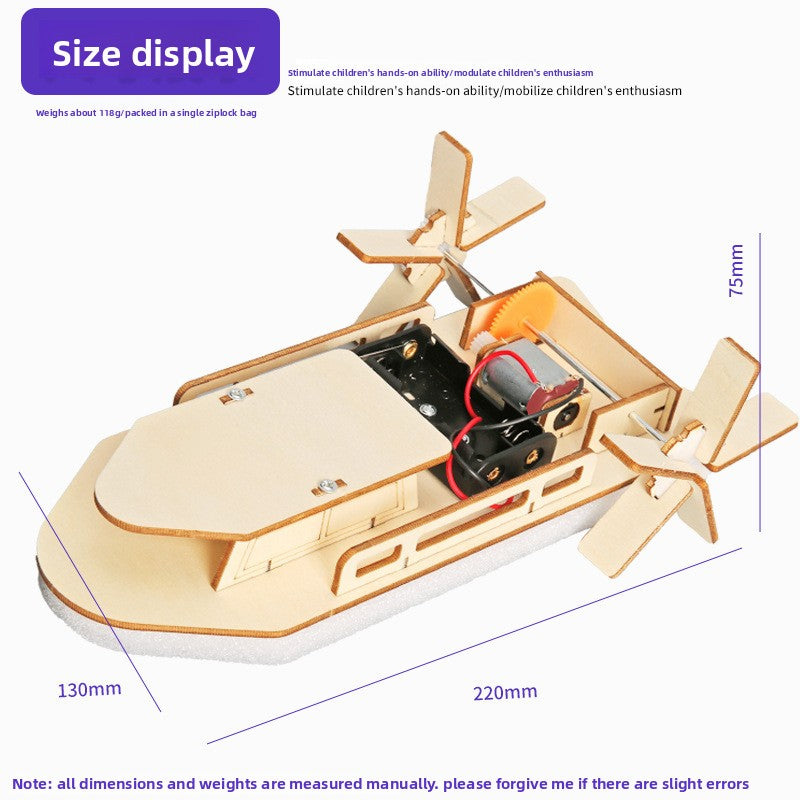 Children's DIY Electric Wooden Steamboat Science Kit