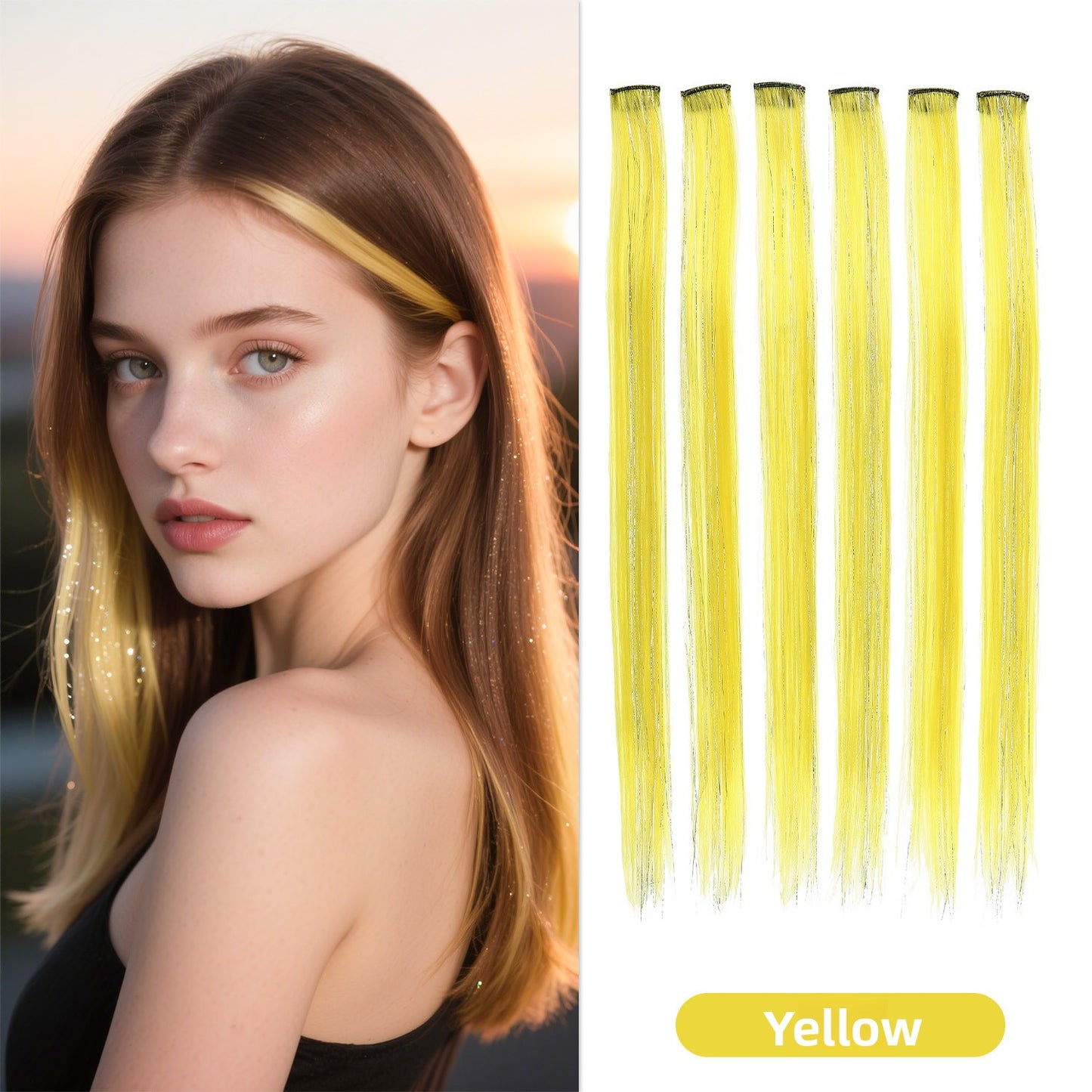 Laser-hung ear-dyed wig pieces