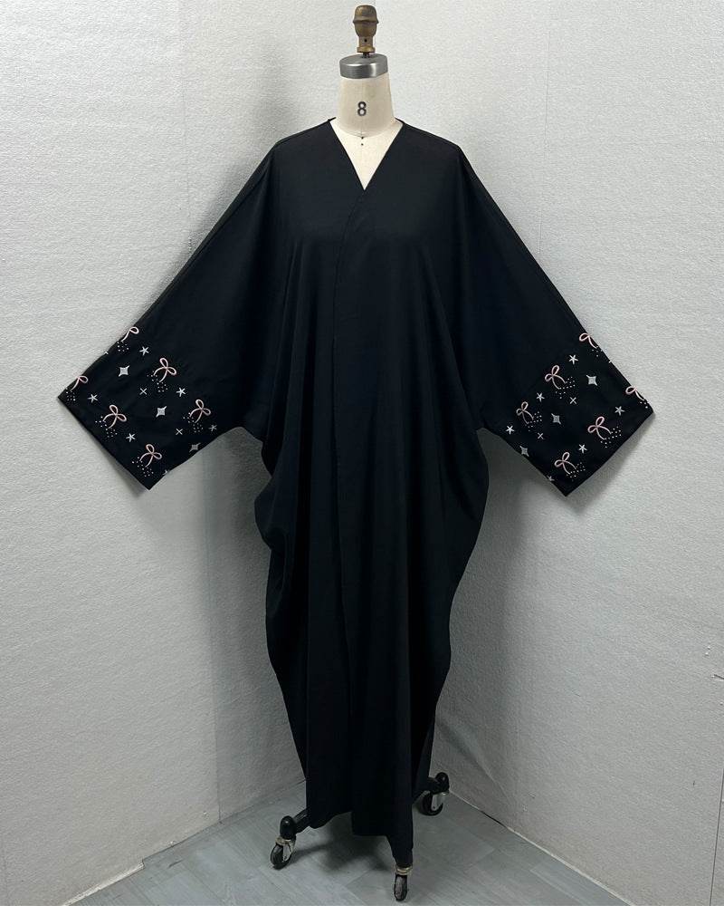 Embroidered and diamond-encrusted long robe - Price Value Store