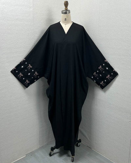 Embroidered and diamond-encrusted long robe - Price Value Store
