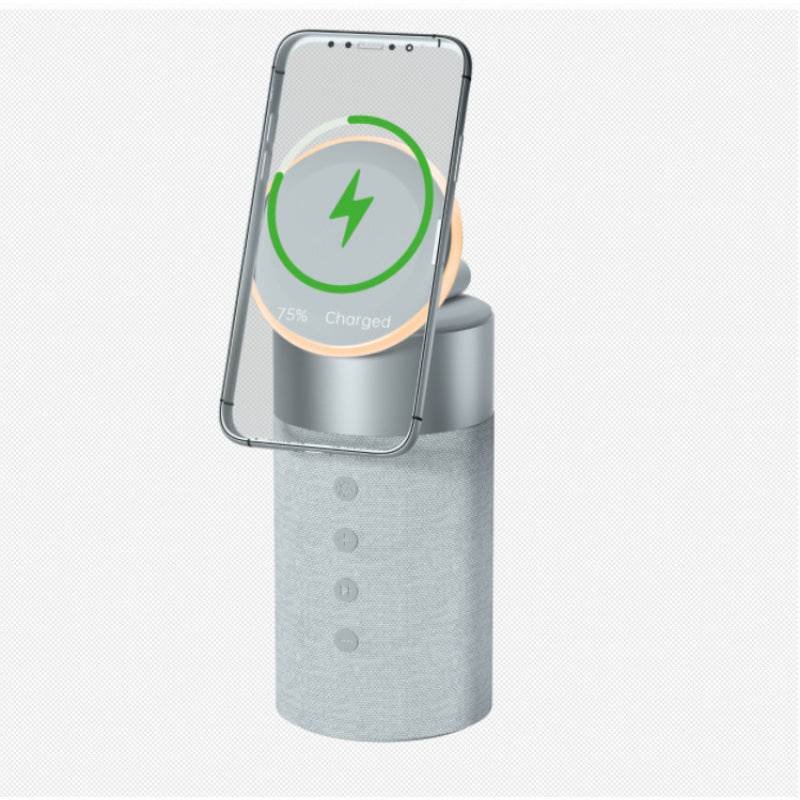 Magnetic suction wireless audio charging mobile phone headset magnetic suction wireless charging household mini portable desk decoration speaker - Price Value Store