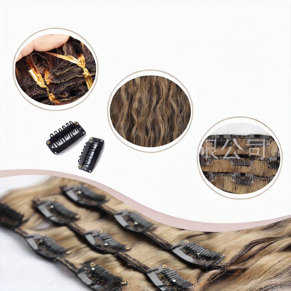 Small roll clip hair extension wig
