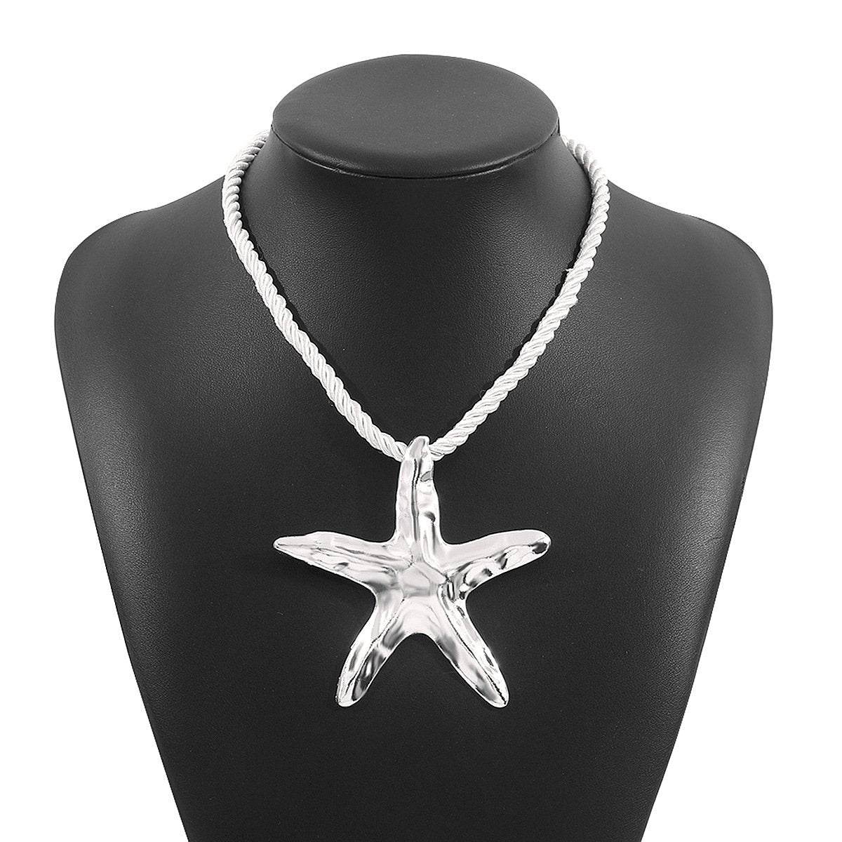 Personalized conch and starfish pendant necklace earrings - Price Value Store