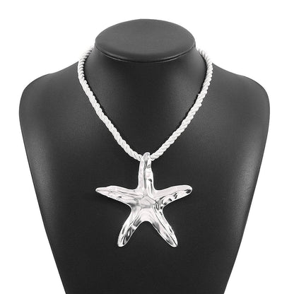 Personalized conch and starfish pendant necklace earrings - Price Value Store