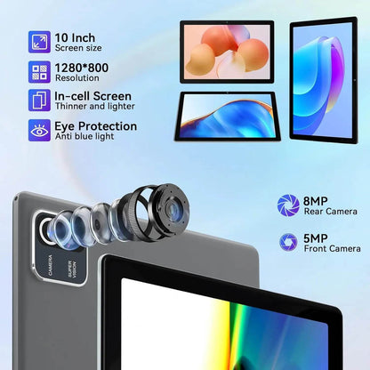 AEEZO MB1001 10 Inch Android Tablet Quad-Core 6GB RAM 64GB ROM 5MP+8MP Dual Camera HD IPS Display WiFi Bluetooth PC Pad Tablets - Price Value Store
