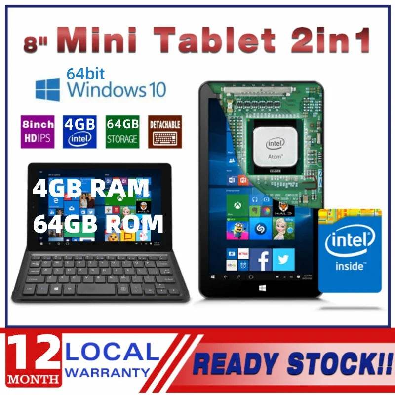 Hot Sale 4GB/8GB RAM 64GB/128GB ROM 8 INCH 64bit Windows 10 Tablets PC X5-Z8350 1.44GHz Quad-Core Mini Tablet Dual Camera - Price Value Store